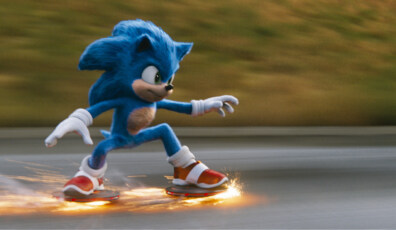 Sonic (Ben Schwartz) in SONIC THE HEDGEHOG from Paramount Pictures and Sega. Photo Credit: Courtesy Paramount Pictures and Sega of America.