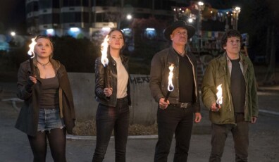 Little Rock (Abigail Breslin), Wichita (Emma Stone), Tallahassee (Woody Harrelson) and Columbus (Jesse Eisenberg) in Columbia Pictures' ZOMBIELAND 2: DOUBLE TAP.